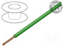 Wire; FLRYW-B; stranded; Cu; 0.75mm2; PVC; green; 60V; 100m; Class: 5