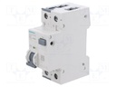 RCBO breaker; Inom: 13A; Ires: 10mA; Poles: 1+N; 230/400VAC; DIN