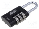 Padlock; Application: cabinets,bags,cases; A: 32mm; C: 5mm; B: 27mm