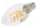 LED lamp; warm white; E14; 220/240VAC; 125lm; 3.5W; 310°; -20÷40°C