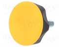 Knob; Dia: 45mm; M8; 20mm; technopolymer (PA); black; Cap: yellow