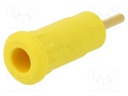 Socket; 1,5mm banana; Overall len: 29mm; yellow; insulated