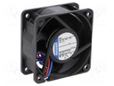 Fan: DC; axial; 60x60x25mm; 21m3/h; 20dBA; ball bearing; 3200rpm