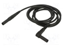 Test lead; 19A; banana plug 4mm,angular banana plug 4mm; black