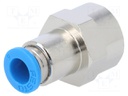 Push-in fitting; straight; Input thread: G 1/4" internal; 6mm