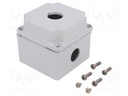 Enclosure: for remote controller; X: 80mm; Y: 80mm; Z: 73mm; grey