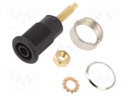 Socket; 4mm banana; 32A; 1kV; Cutout: Ø12.2mm; black; gold-plated