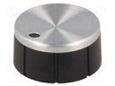 Knob; with pointer; aluminium,thermoplastic; Shaft d: 6mm; black