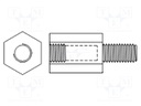 Screwed spacer sleeve; polyamide; UNC6-32; UNC6-32; L: 8mm