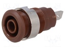 Socket; 4mm banana; 24A; 1kV; Cutout: Ø12.2mm; brown; nickel plated