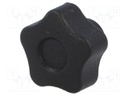 Knob; Dia: 25mm; M5; 10mm; H: 19mm; technopolymer (PA); black