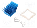 Heatsink: extruded; grilled; blue; L: 21mm; W: 21mm; H: 17.5mm