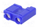 Socket; 4mm banana; 10A; 250VDC; blue; silver plated; PCB; 29.7mm