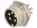 Socket; microphone; male; PIN: 5; for panel mounting