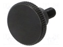 Knob; Ø: 12mm; Ext.thread: M3; 6mm; H: 7.5mm; steel; knurled