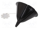 Funnel; polypropylene; Application: for oil