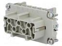 Connector: HDC; contact insert; female; C146; PIN: 10; 10+PE; 19A