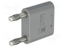 4mm banana; 32A; 30VAC; 60VDC; grey; nickel plated; insulated