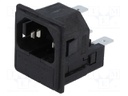 Connector: AC supply; socket; male; 10A; 250VAC; IEC 60320; UL94V-0