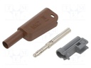 4mm banana; 19A; 1kV; brown; insulated,with 4mm axial socket