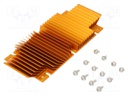 Heatsink: extruded; grilled; golden; L: 61mm; W: 118mm; H: 11.4mm