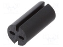 Spacer sleeve; LED; Øout: 5.1mm; ØLED: 5mm; L: 10mm; black; UL94V-0