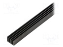 Heatsink: extruded; grilled; black; L: 1000mm; W: 19mm; H: 14mm