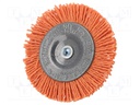 Wheel brush; 75mm; Mounting: 1/4",hexagonal; V: wire