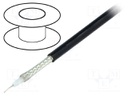 Wire: coaxial; RG58; stranded; Cu; PVC; black; 100m; Ø4.95mm