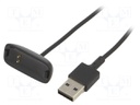 Cable: for smartwatch charging; 1m; 1A; black