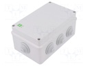 Enclosure: junction box; X: 139mm; Y: 198mm; Z: 82mm; IP55; grey