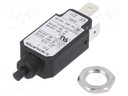 Circuit breaker; Urated: 240VAC; 48VDC; 14A; SPST; Poles: 1; screw