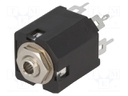 Socket; Jack 3,5mm; female; stereo; with double switch; straight