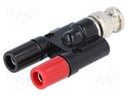 Adapter; 3A; 30VAC; 60VDC; banana 4mm socket x2,BNC male