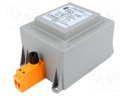 Transformer: mains; 100VA; 230VAC; 42V; Leads: terminal block; IP30