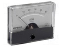 Ammeter; analogue; on panel; I AC: 0÷50mA; Class: 2,5; 60x47mm