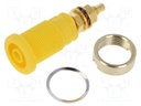 Socket; 4mm banana; 32A; 1kVDC; yellow; gold-plated; screw; 39mm