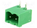 Pluggable terminal block; 5mm; ways: 2; angled; socket; male; THT