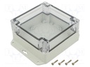 Enclosure: multipurpose; X: 105mm; Y: 105mm; Z: 60mm; ZP; ABS; IP67