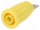 Socket; 4mm banana; 24A; 1kV; yellow; push-in; 34mm; -25÷80°C; 5mΩ