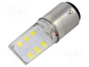 LED lamp; white; BA15D; 230VAC