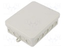 Enclosure: junction box; X: 100mm; Y: 125mm; Z: 40mm; polyetylene