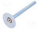 Foot of pin; Base dia: 40mm; M10; steel; Plunger length: 100mm