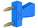 Connector: stackable safety shunt; 2mm banana; blue; 10A; 30.4mm