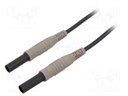 Test lead; banana plug 4mm,both sides; insulated; Len: 2m; black