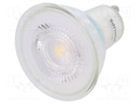 LED lamp; neutral white; GU10; 230VAC; 390lm; 4.6W; 36°; 4000K