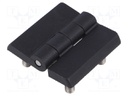 Hinge; Width: 40mm; polyamide; black; H: 40mm; with assembly stem