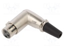 Plug; XLR; female; PIN: 3; angled 90°; for cable; soldering; silver