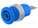 Socket; 4mm banana; 32A; 1kV; Cutout: Ø12.2mm; blue; nickel plated