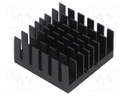 Heatsink: extruded; grilled; black; L: 30mm; W: 30mm; H: 14.5mm